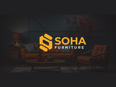 Soha - furniture logo design armchair brand brand identity branding chair company couch furniture furniture logo h logo logo logo design minimal modern logo redesign s logo simple sofa sofa logo store