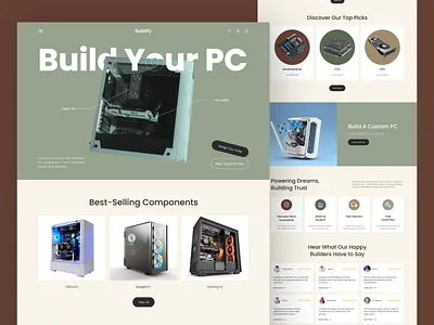 Tech Store Landing Page accessories shop accessories store build website cumputer store e commerce website ecommerce gaming gear hardware landing page minimalist online store pc pc build pc components products shop tech store tech website ui website