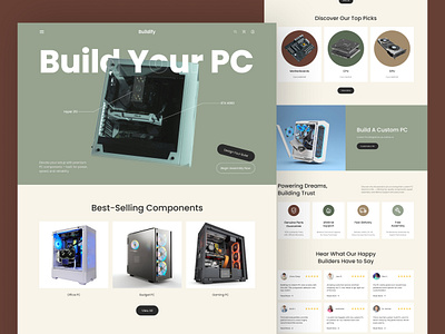 Tech Store Landing Page accessories shop accessories store build website cumputer store e commerce website ecommerce gaming gear hardware landing page minimalist online store pc pc build pc components products shop tech store tech website ui website