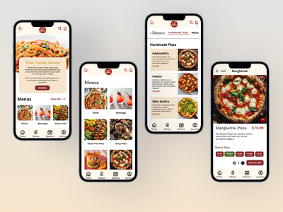 Italian Restaurant Menu UI graphic design ui