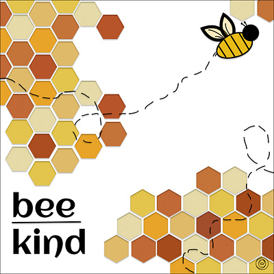 Bee Kind 🐝💛 beekind dribbble figmadesign geometricart minimaldesign pixelpairs typographyart