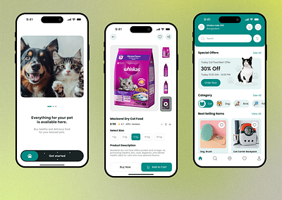 Pet shop-Mobile App animal app cat dog ecommerce app food ios mobile app online shop online shopping pet ecoomerce pet food pet food shopping pet product petcare petcare app pets petshop petstore product