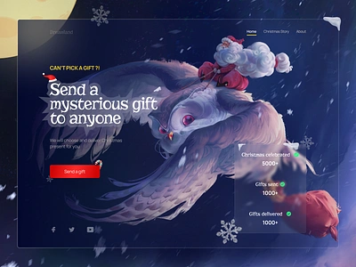 Concept Design for Christmas Gifts card christmas christmas tree colorful concept design cta design elf gift glassmorphism happy landing page new year playful responsive design santa ui uiux design ux vibes