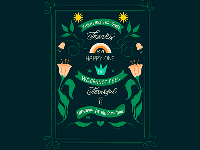 Digital Illustration of Motivational Quote beautiful clean creative crown symbol dark background dark tone decorative elements digital illustration flowers symbol graphic design gratitude quote green elements illudtration inspired motivation motivational message motivational quote nature inspired positivity stylized flowers