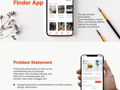 Restaurant Finder App | Minimal Design | Cafe | Restaurant App app design app ideas cafe app case study figma mobile application restaurant app ui uiux user interface ux