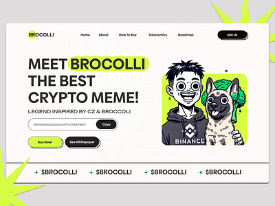 Broccoli - crypto meme mem token crypto funny website meme meme coin meme coin design meme coin landing page meme coin website meme landing page meme token meme token design memecoin memecoin website pepe trump trump coin web design