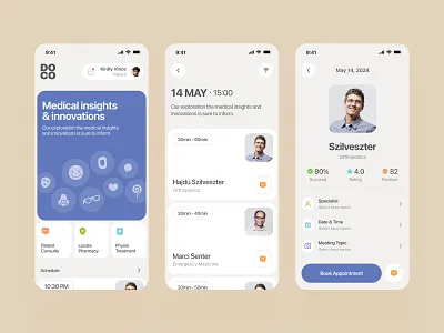 DOCO - Doctor Consultancy Mobile App MVP app app design branding design doctor doctors health healthcare app ios medical app medical interface minimal patient product design sajon schedule ui ui design ux