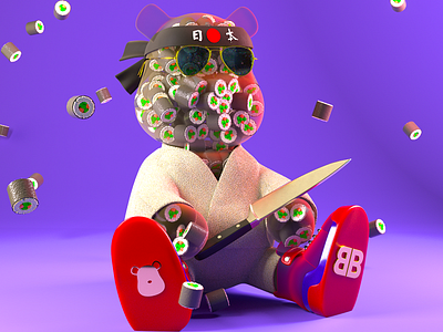 Sushi Chief 3d art 3d character 3d modeling character design character modeling cinema 4d digital art nft nftart nftcharacter octane