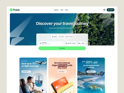 Travo - AI Travel Website Design for Travel Agency Landing Page ai booking app booking mobile app booking website flight booking app hotel app hotel booking app landing page design travel travel agency landing page travel agency website travel agency website design travel booking travel landing page travel planner travel website web design website design