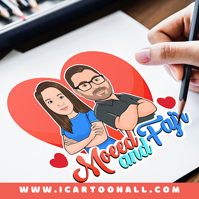 Cartoon Couple 3d animation branding cartoon cartoon art cartoon portrait cartoonist design graphic design illustration logo motion graphics ui