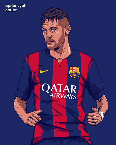 Neymar Vector Illustration Barcelona 2015 barcelona graphic design illustration neymar