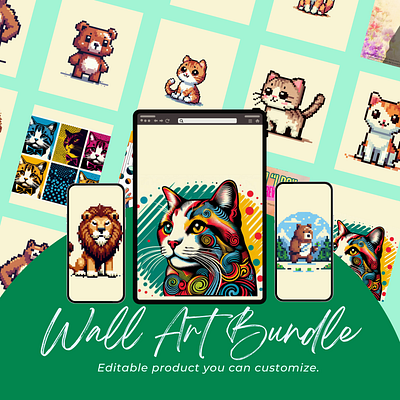 Wall Art 05 cat game pixel art wall art wall decor