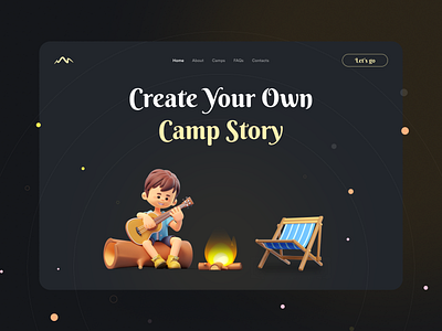 Landing Page UI book branding children dark design illustration illustrator landing theme ui ux vector