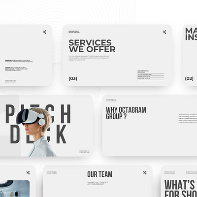 modern minimalist clean pitch deck design ppt design