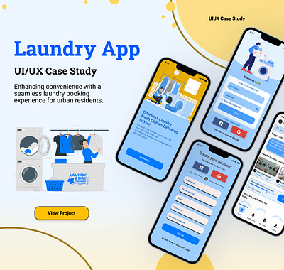 Laundry App - UIUX Case Study branding figma figma designs graphic design laundry app laundry app dsign mobile app mobile app design ui uiux uiux case study uiux project user experience design user interface design