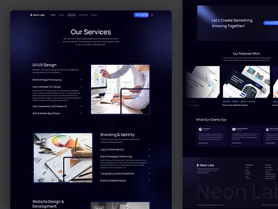 Our Services Page agency landing page clean design landing page modern our services services landing page ui web design website design