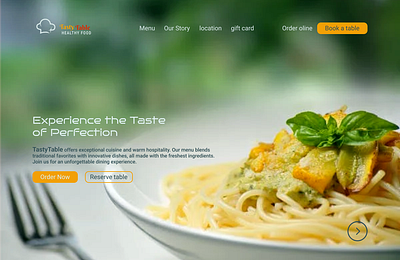 Tasty Table (Light) Homepage UI Web Design adobe xd branding creative design designer figma graphic design hero landing page msalman2sa muhammad salman section table tasty tastytable ui ui design uiux website