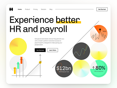 HR & Payroll Website Concept concept dailyui design graphic design hr illustration landingpage payroll typography ui web design