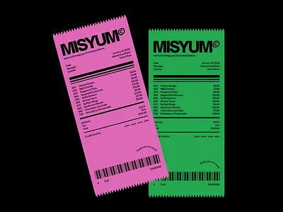 MISYUM© Food Bill Branding – Bold & Modern Receipt Design aestheticdesign billdesign billpayment boldtypography brandidentity creativebranding designtrends foodbranding foodbusiness foodporn graphicdesign minimaldesign moderndesign printbranding receiptdesign restaurantbill restaurantbranding restaurantinvoice visualidentity waxyweb