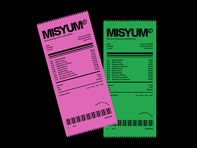 MISYUM© Food Bill Branding – Bold & Modern Receipt Design aestheticdesign billdesign billpayment boldtypography brandidentity creativebranding designtrends foodbranding foodbusiness foodporn graphicdesign minimaldesign moderndesign printbranding receiptdesign restaurantbill restaurantbranding restaurantinvoice visualidentity waxyweb