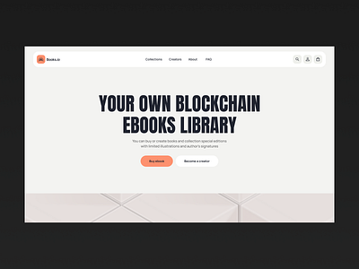 Book.io ː landing page, web3 animation blockchain books concept crypto defi design ebooks illustration landing page logo nft ui web3