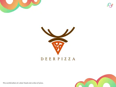 Deer Pizza Logo antler brand design brand designer buck deer fastfood food italy logo design logo designer logo for sale logo idea logo inspiration logomark logotype meal moose pizza wild zzoe iggi