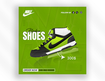 Social media poster design for shoes advertising creative design graphic designer poster poster design product design shoes shoes design social media post