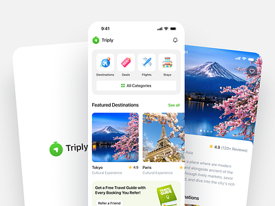 Travelers App Ui Design appcleandesign appdesign appux bestdesign design dribble dribbleuidesign graphic design green tourapp tourism travel travelapp traveller trending uidesign ux