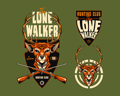 THE LONE WALKER BUNDLE DESIGN FOR APPAREL apparel art badge badger branding design graphic design illustration logo typography vector