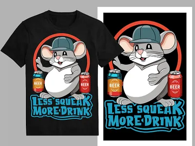 Less squeak more drink T-shirt design animalillustration cartoondesign cartoonmouse cutemouseteeshirt cutemousewomenteeshirt grumpyshirtmen micet shirt mouseapparel mouseart mouseillustration mouset shirt mouseteeshirt shirt t shirtdesign tee trendyt shirt tshirt typographydesign vintagemouseteeshirt womenshirtanimal