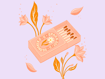 Illustration: Beautifully-designed Matchbox art art design artwork beautiful matchbox color match creative creativity digital illustration floral elements gentle colors gentle design gold color illustration inspiration inspire light peach color matchbox matchbox illustration matches