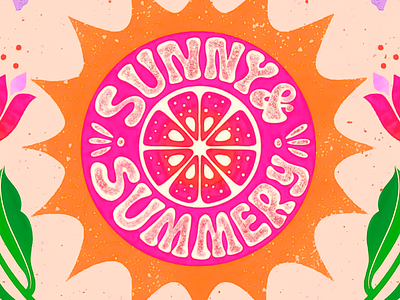 Sunny & Summery - Vibrant illustration art art design artwork bright colors citrus slice colorful creative creativity illustration inspired orange oval shape positive mood psitivity summer elements summer vibes summery summery design sunny vibrant vibrant illustration