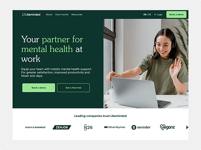 Likeminded – Website Redesign health care mental health rebranding redesign ui design ux design web design website