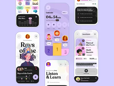 Audiobook App UI Concept app design college e learning education learning learning platform mobile app online class online course online education school ui university ux