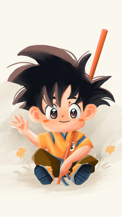 Goku children book design digital art graphic design illustration vector