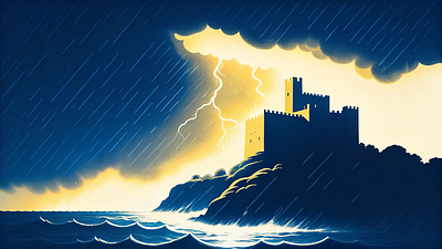 Storming castles graphic design illustration vector