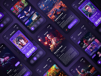 Event Concert Mobile App app application booking clean concert dark design dj event festival film mobile music terend ticket ui uiux ux