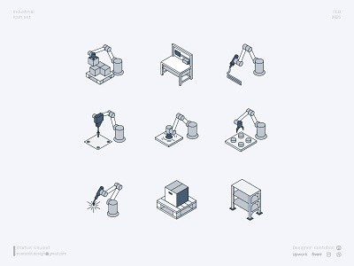 Industrial icons icon minimal ui vector