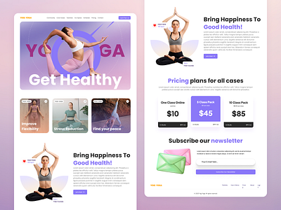 Landing page for yoga platform creative design landing page landing page design modern design responsive ui uiux ux web design website design yoga yoga app yoga design yoga landing page yoga platform