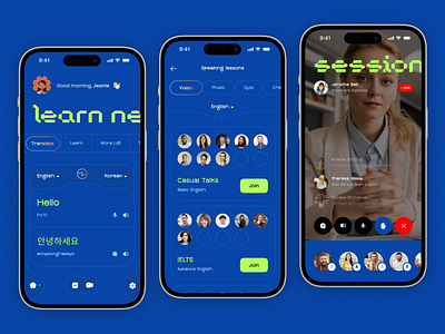 Language Learning App app app design app ui edtech education educational language language learning learning learning app mobile mobile app ui design