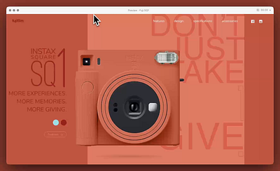 Fuji SQ1 – Interactive Digital Experience 📸✨ digital prototype figma mobile responsive ui userinterface ux web design