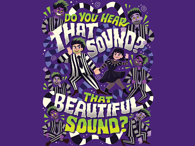 That Beautiful Sound beetlejuice broadway character design hand lettering illustration lettering lydia deetz music musical quote theater typography