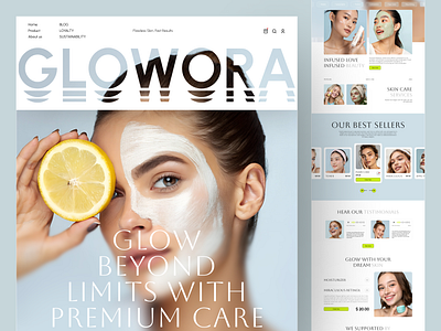 Skin Care - Landing Page body care products clothing store e commerce e commerce landing page ecommerce website fashion fashion store website health home page design landing page minimal modern design online shopping online store shopify skin care skin care landing page startup ui ux webdesign