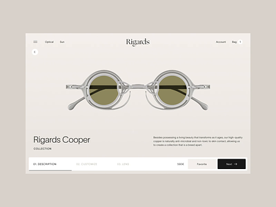 Rigards 3d animation app clean concept design ecommerce eshop eyewear logo mobile sunglasses ui ux webdesign