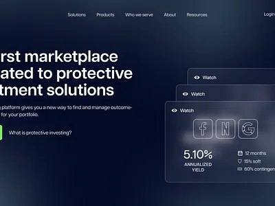 Fintech Hero Design dark mode finance fintech glass hero section modern platform software tech trendy web design website design