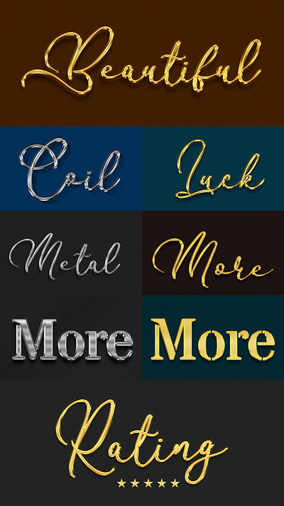 Luxury 3d text style effect in with gold effect word