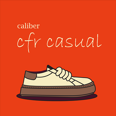 Caliber Shoes brands colors graphic design illustration orange shoes simple typography vector