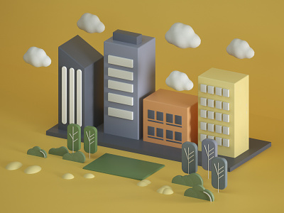 City 3D Illustration 3d cinema4d city design illustraion modern nft render
