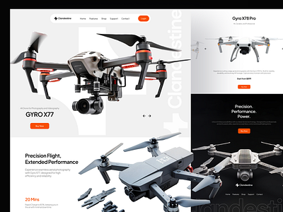 Drone Store - e-Commerce branding camera drone ecommerce electronic elementor landing online page product shop store ui webflow website wordpress