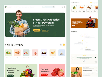 Ecommerce Grocery Shopping Website Landing Page Design ecommerce web design ecommerce website figma website design grocery apps design grocery shop grocery website orbizen studio shopify website user interface design ux design website mockup website ui ux design